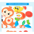 Cartoon Animal Traffic Intelligence Wooden Hand Grip Puzzle